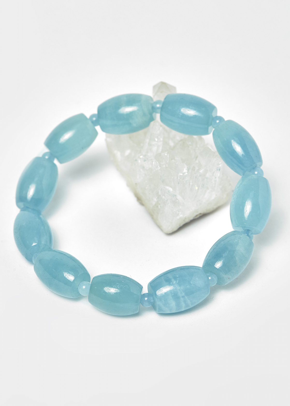 Vòng lu thống đá aquamarine hạt 17x12.5mm mệnh thủy, mộc - Ngọc Quý Gemstones