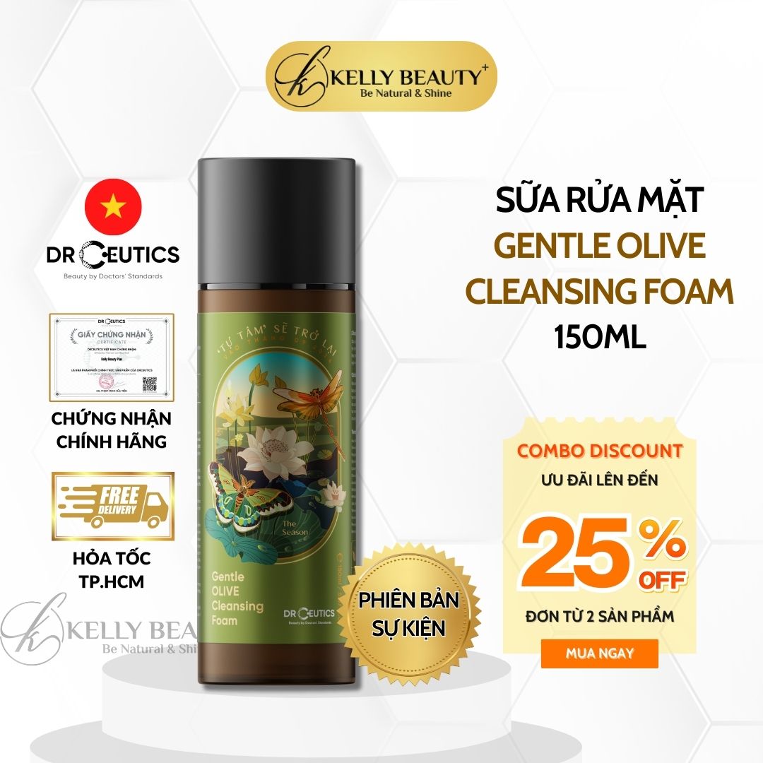 Sữa Rửa Mặt Tạo Bọt DrCeutics Gentle Olive Cleansing Foam | Kelly Beauty