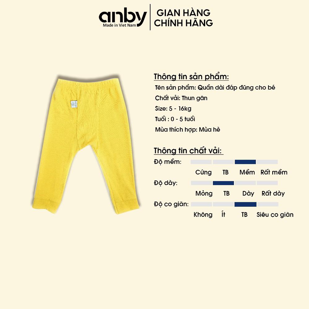 Quần dài cho bé trai gái từ 0 đến 5 tuổi ANBY chất liệu thun gân đáp đũng chuyên dùng đóng bỉm