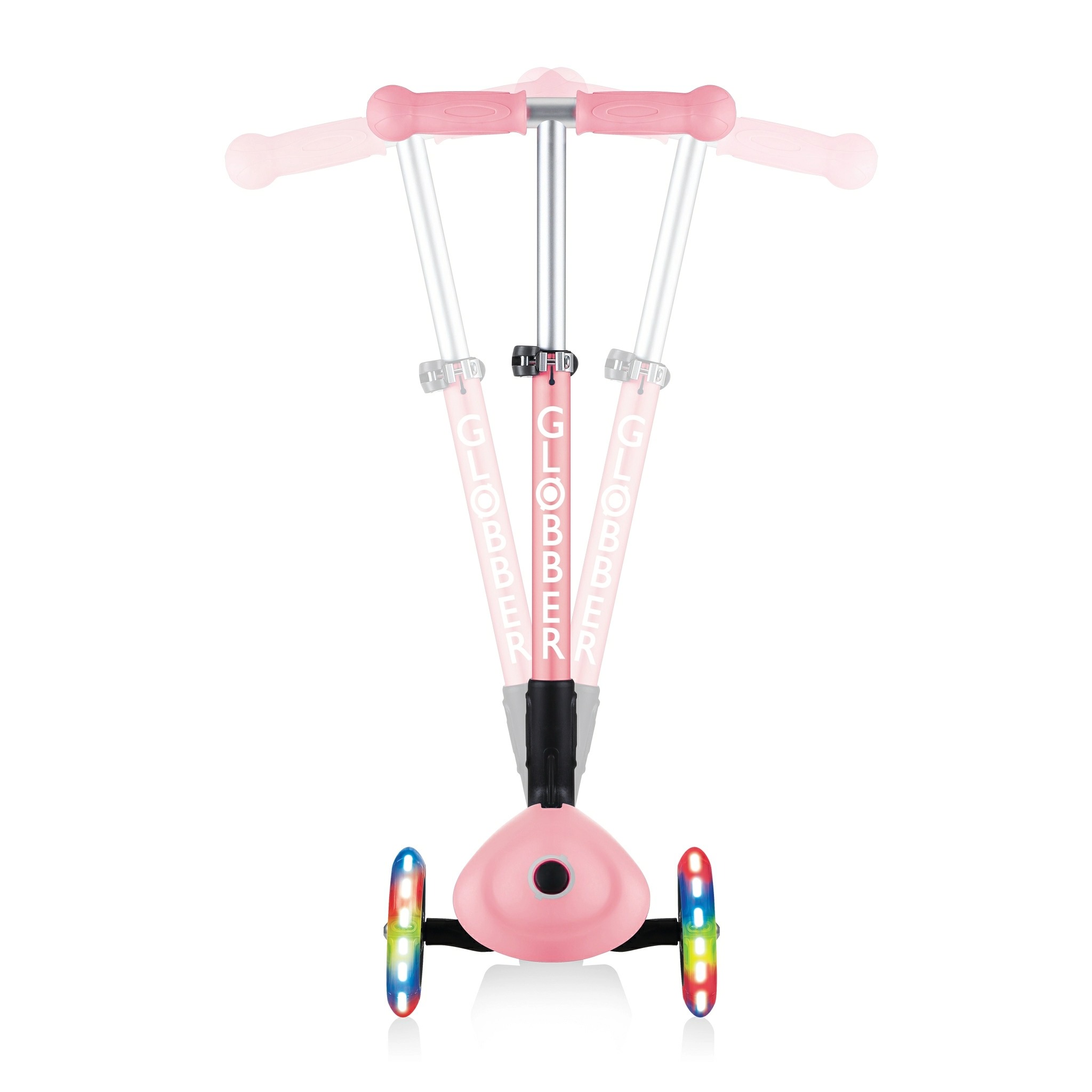 Xe Trượt Scooter 3 Bánh Gấp Gọn Có Bánh Xe Phát Sáng Globber Junior Fantasy Cho Trẻ Em Từ 2 Đến 6 Tuổi - Hồng Pastel Có Họa Tiết