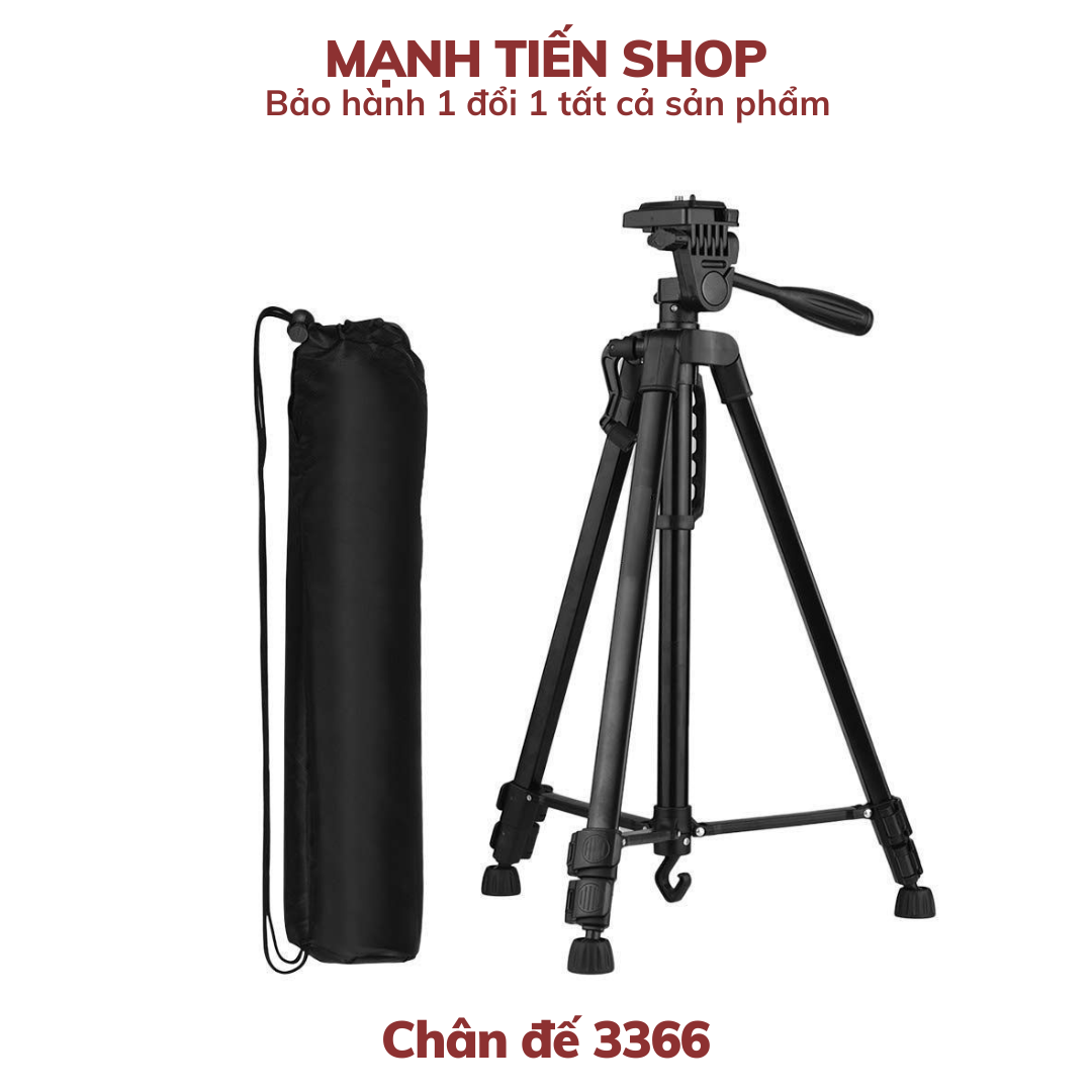 Chân đế dùng cho máy ánh điện thoại kiểu mới tripod 3366 - Tặng kèm remote và túi đựng - Hàng chính hãng