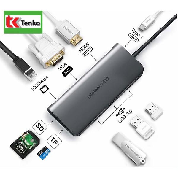 Cáp USB Type-C To HDMI/VGA/ USB 3.0/ SD/Lan 40873 - Hàng nhập khẩu