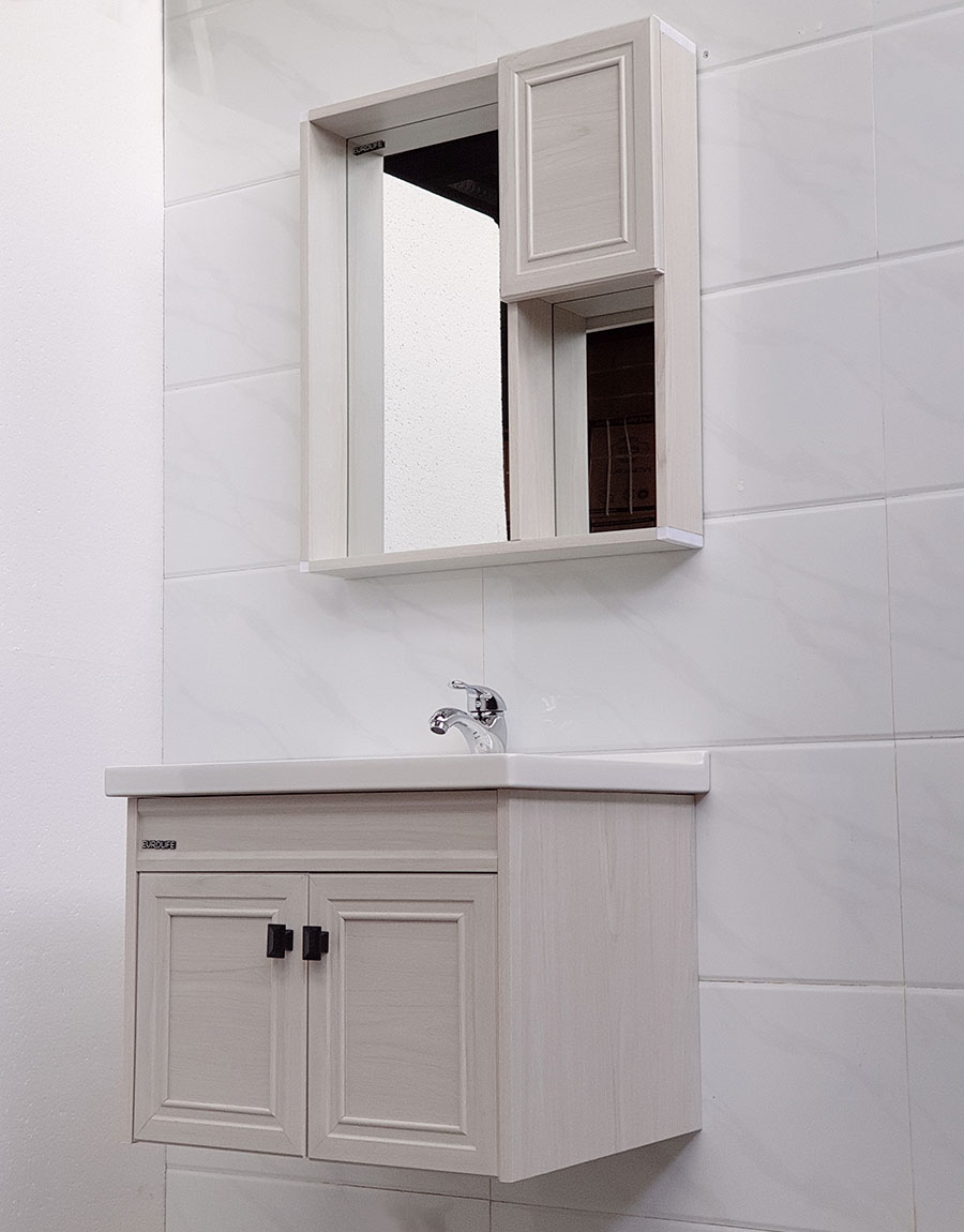 Bộ tủ Lavabo nhựa và carbon chịu nước Eurolife BLV-NC01 kháng nước chống ẩm chống bám bẩn, tạo khuẩn (Trắng)