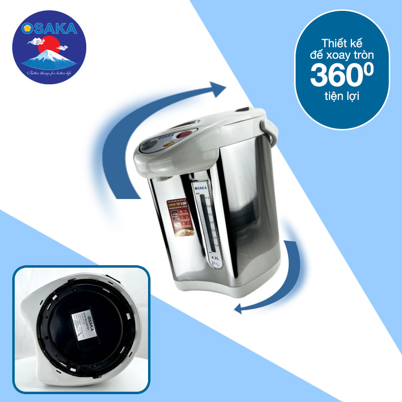 Bình thủy điện cao cấp AP-42L dung tích 4.2 lít - Lòng inox bền đẹp - Hàng chính hãng