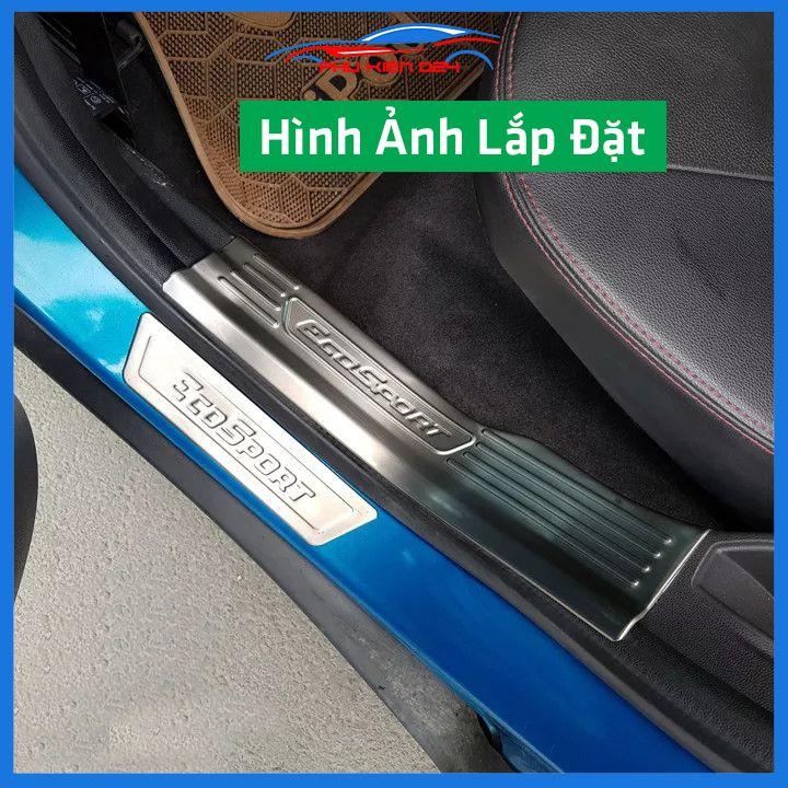 Bộ ốp bậc cửa trong ngoài nẹp bước chân Ecosport 2018-2019-2020-2021-2022 Inox chống trầy trang trí xe