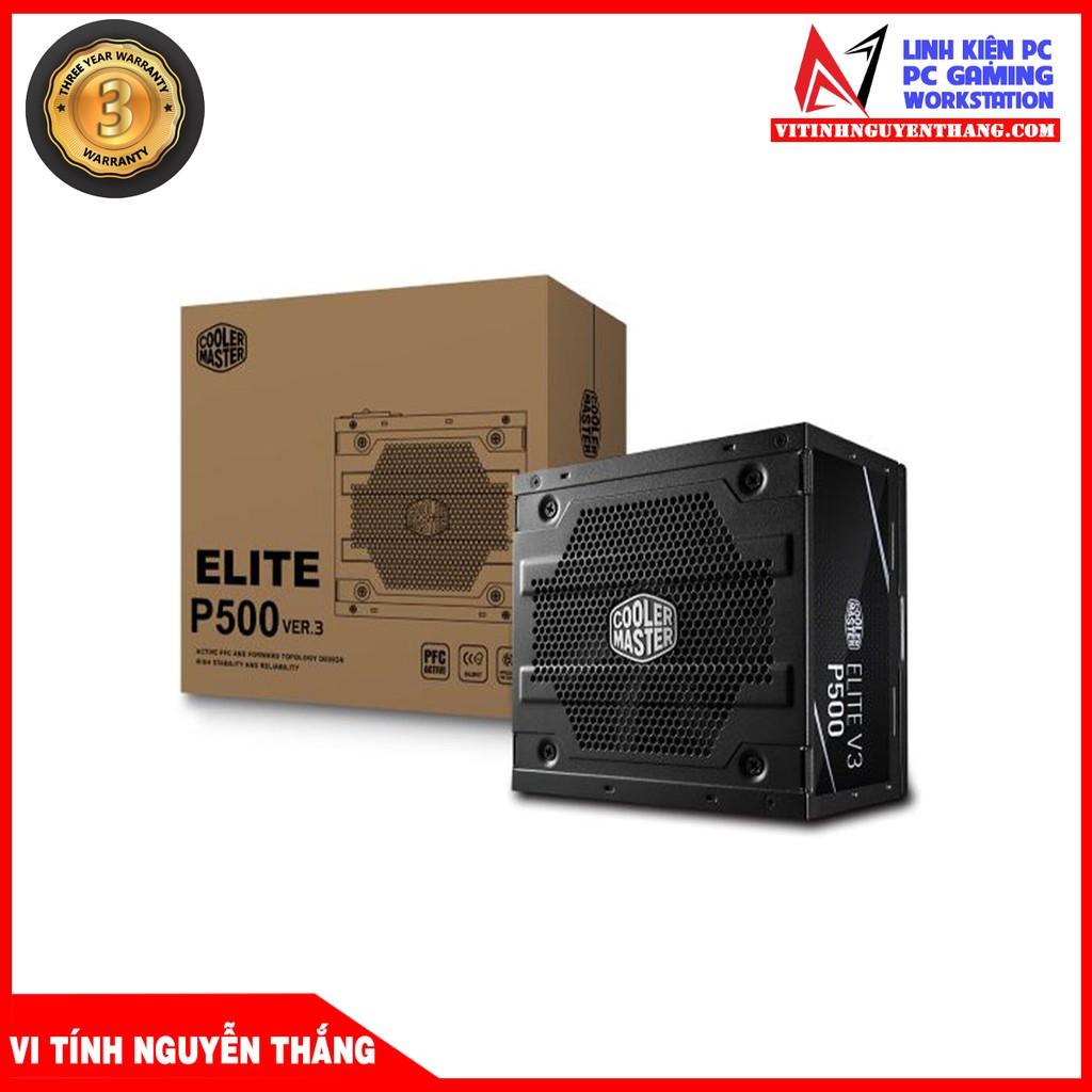 NGUỒN MÁY TÍNH COOLER MASTER ELITE V3 230V PC500 500W (MÀU ĐEN) - Hàng Chính Hãng