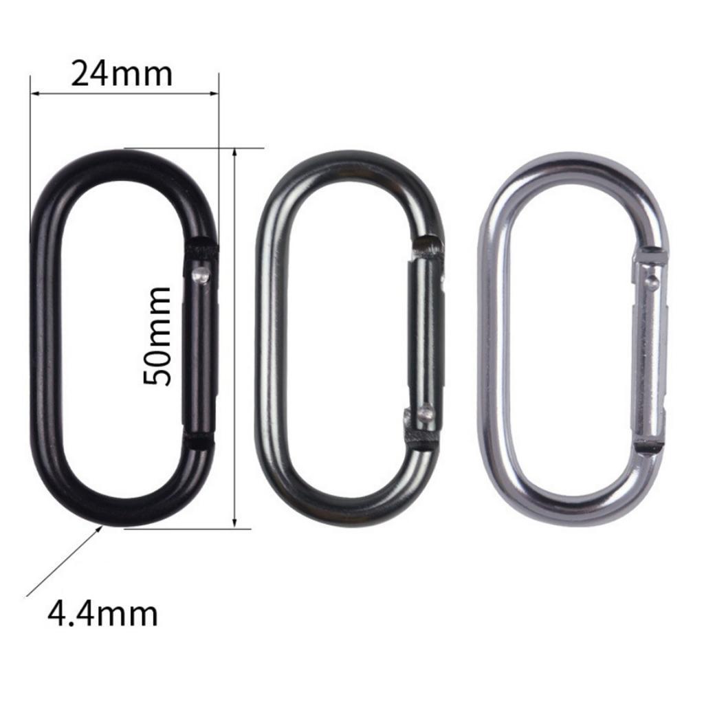 10x Carabiner Clip Hook Spring Karabiner Small Keychain Black