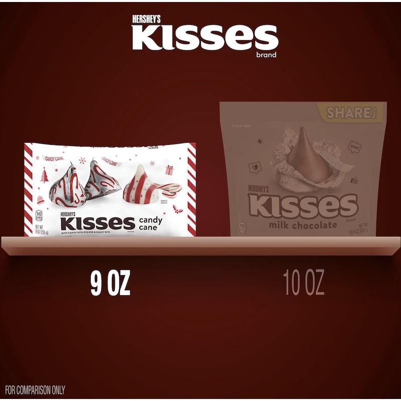 TÚI 255g SOCOLA BẠC HÀ Hershey Kisses Candy Cane Mint With Stripes and Candy Bits, Christmas - MẪU GIÁNG SINH (9 oz)