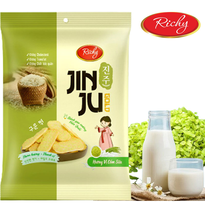 Bánh Gạo Nướng Hàn Quốc JinJu Vị Cốm Sữa 134,4g