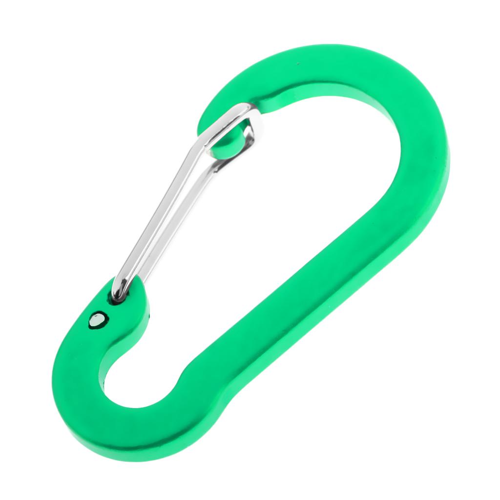 6 Pieces 2" D Shape Aluminum Carabiner Spring Snap Hook Clip for Keychain, Camping, Fishing, Hiking, Traveling, Assorted Colors