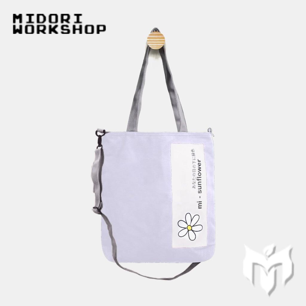 Túi tote đeo chéo mini nữ MIDORI DESIGN siêu bền đẹp 100% cotton tiện lợi