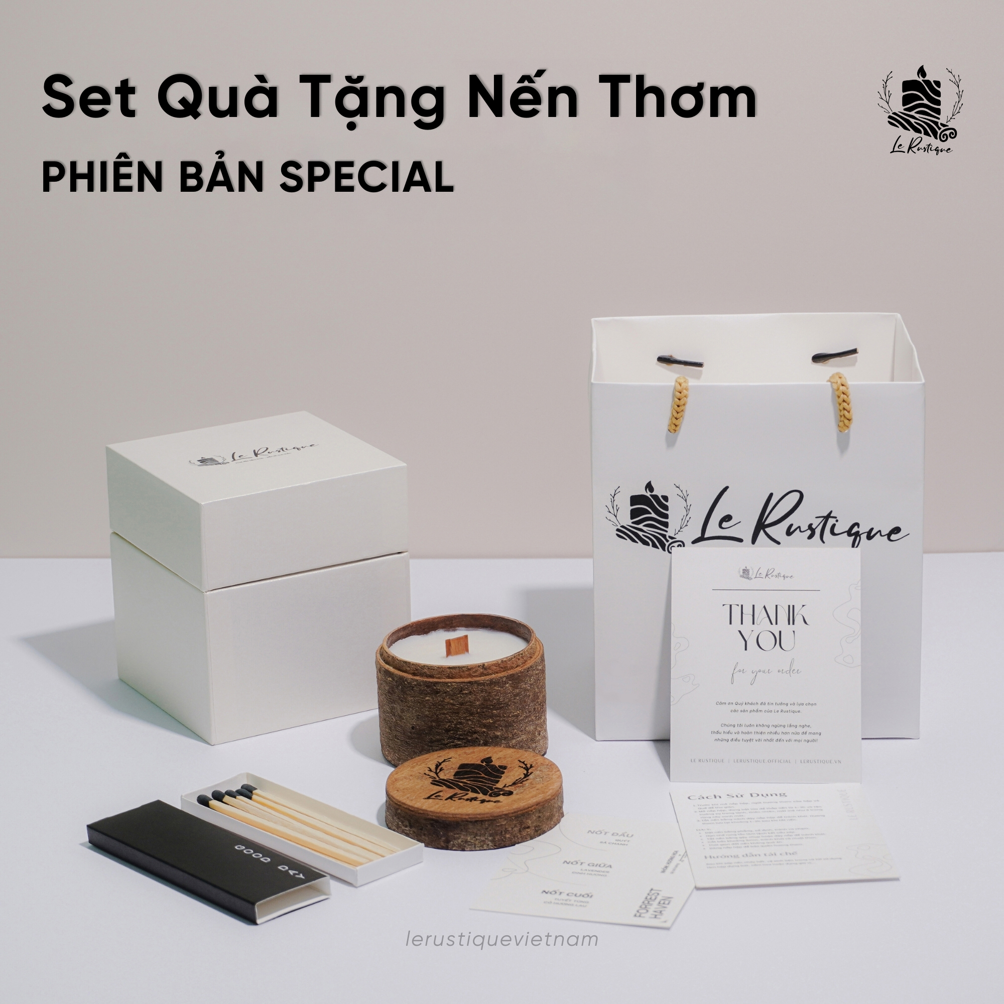 Set Quà Tặng Nến Thơm Trị Liệu Le Rustique Phiên Bản Special - 9 Mùi Hương - Nến Thơm Cao Cấp - An Toàn Sức Khỏe - 100g