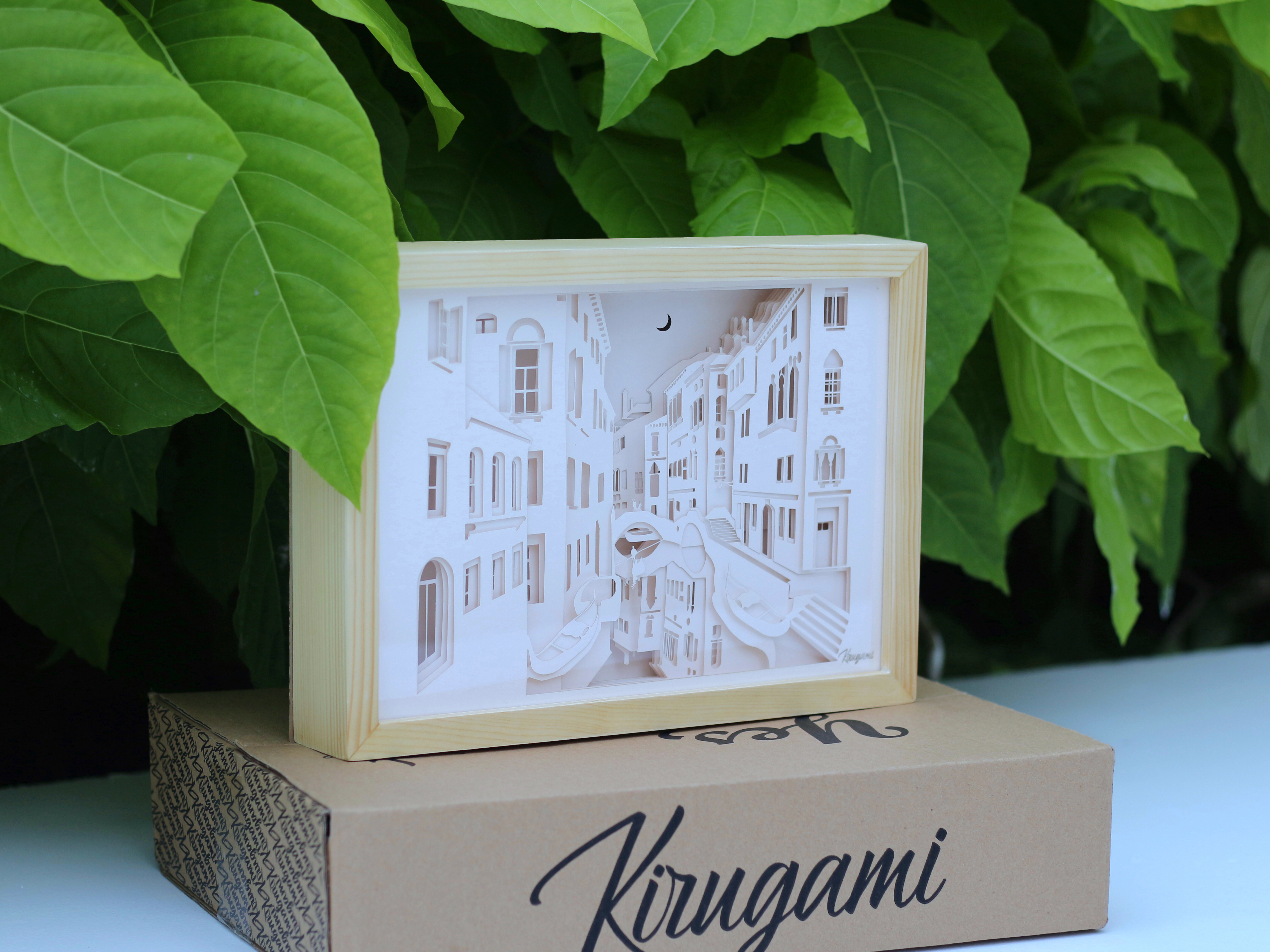 Đèn tranh 3D - Đêm Venice - thành phố tình yêu đẹp mê mẩn từ nghệ thuật cắt giấy Nhật Bản Kirugami