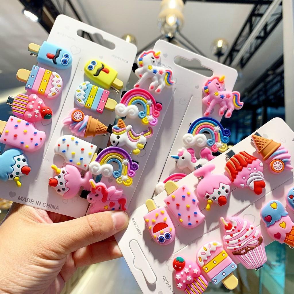 Set 05 Kẹp Tóc Hoạt Hình Dễ Thương Phong Cách Hàn Quốc Cho Bé Và Mẹ