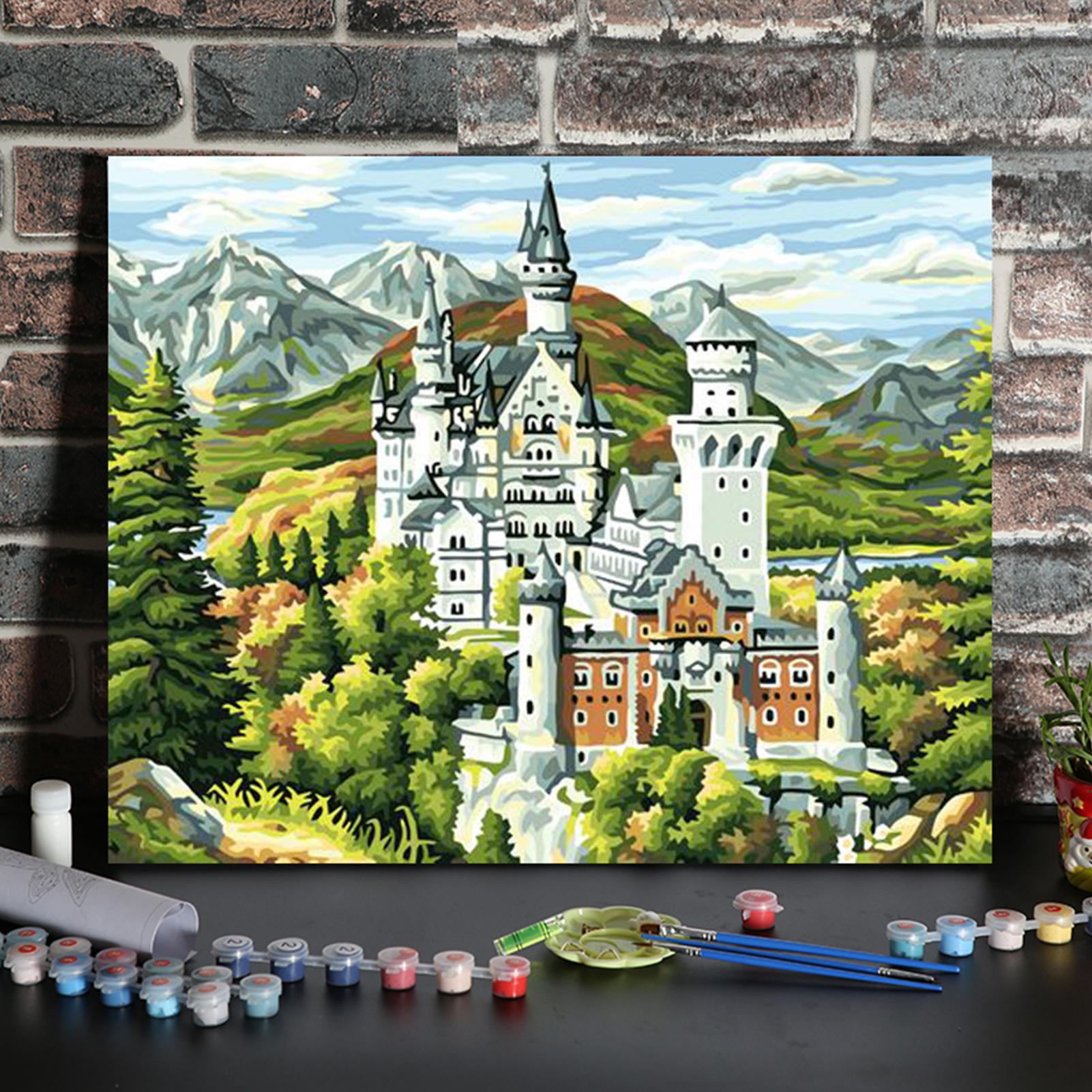 Bức tranh sơn dầu trên giấy Canvas dành cho người lớn, trẻ em mới bắt đầu thủ công, tập vẽ tại nhà - 40x50cm