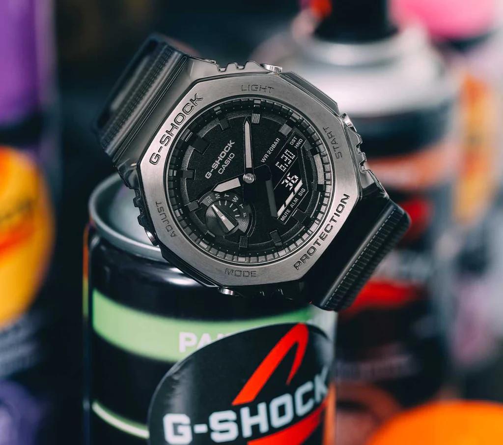 Đồng Hồ Nam Dây Nhựa Casio G-Shock GM-2100BB-1A Chính Hãng | Metal Bezel | GM-2100BB-1ADR Carbon Core