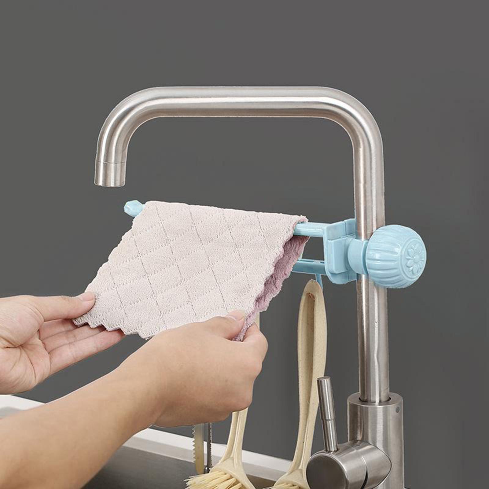 Faucet Mount Kitchen Sponge Holder Brush Drainage Caddy Organizer