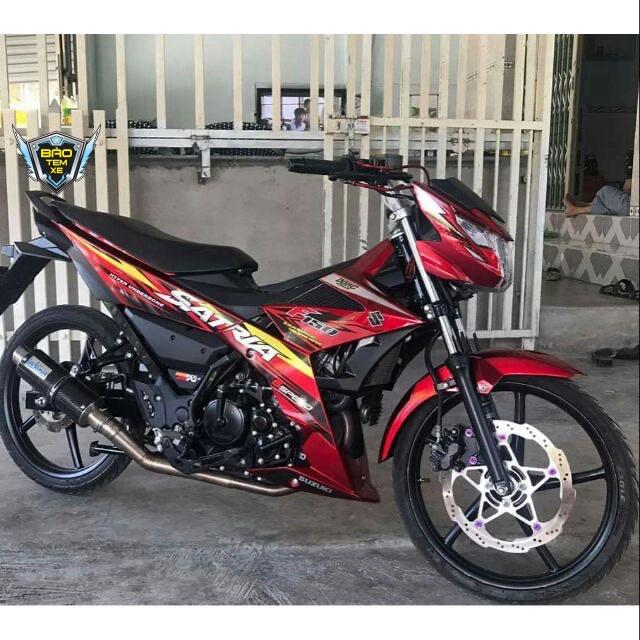 Tem rời dán xe satria fi dán xe đỏ
