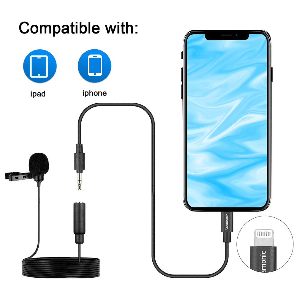 Saramonic Lavmicro U1A - Micro Cài Áo Giắc Lightning Cho IPhone, IPad, Chuẩn MFi, Tiếng Trong Và Rõ - Hàng chính hãng