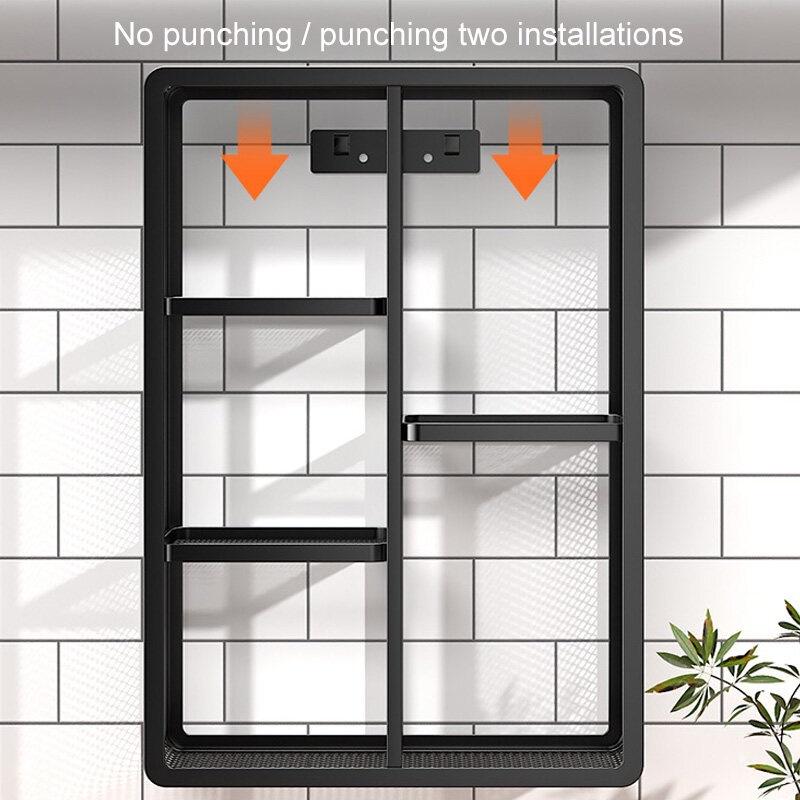Kệ Nhà Bếp Gia Vị Gắn Tường Không Cần Đục Lỗ Thép Carbon