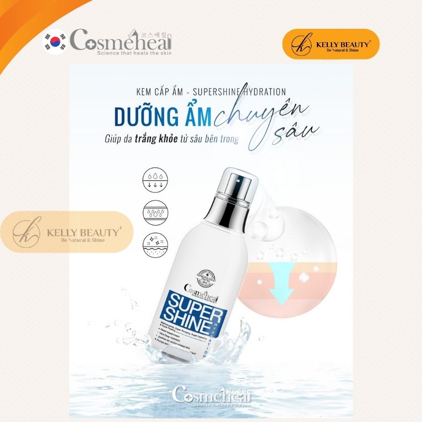Kem Dưỡng Ẩm Căng Bóng Da Cosmeheal SuperShine Hydration - Phục Hồi, Mờ Nếp Nhăn, Trẻ Hóa Làn Da | Kelly Beauty