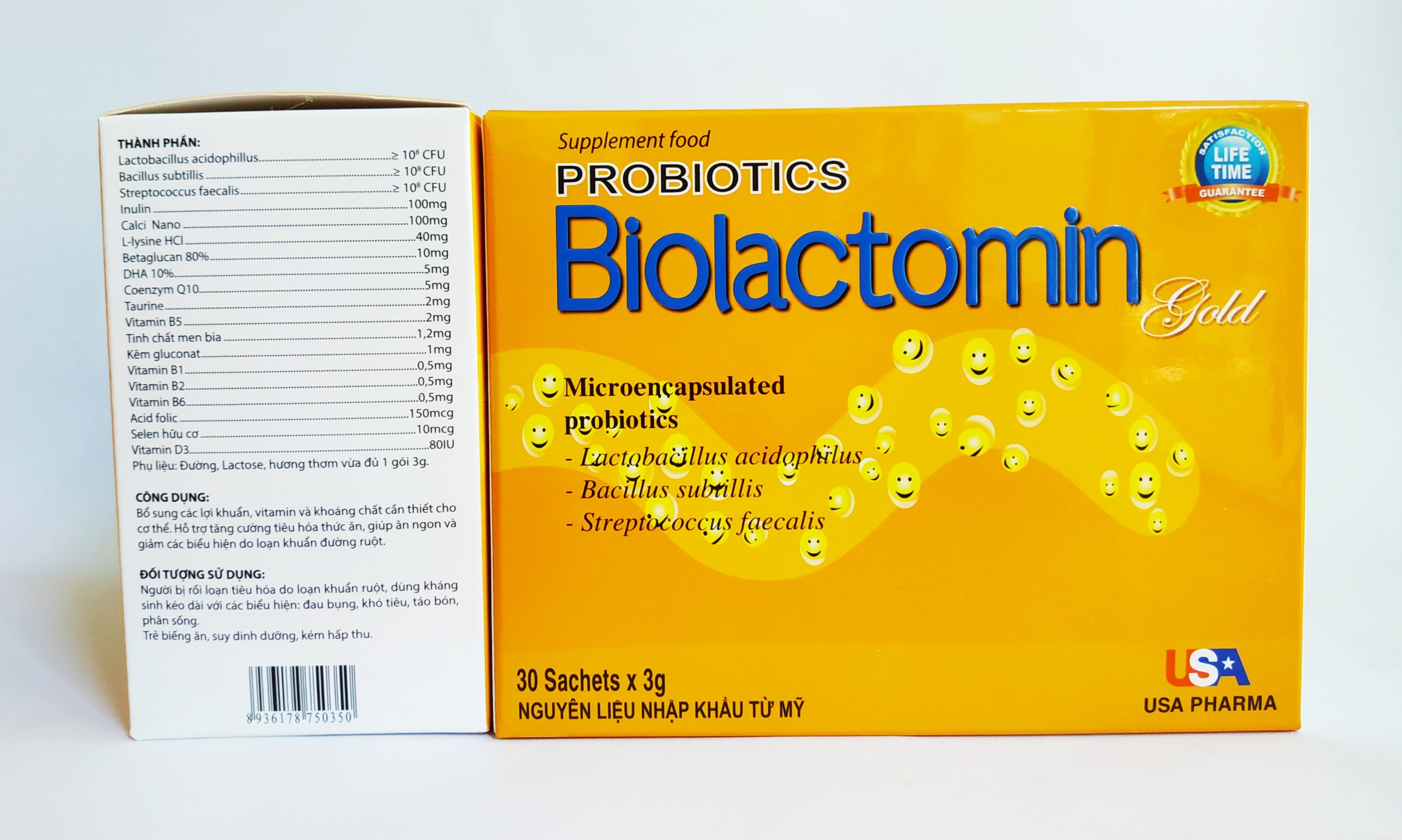 Men Gói Biolactomin Gold - Cân Bằng Hệ Tiêu Hóa Đường Ruột - Chống Táo Bón - Kích Thích Ăn - Tăng Cường Sức Đề Kháng - Hộp 30 Gói Ngọt Thơm Dễ Uống