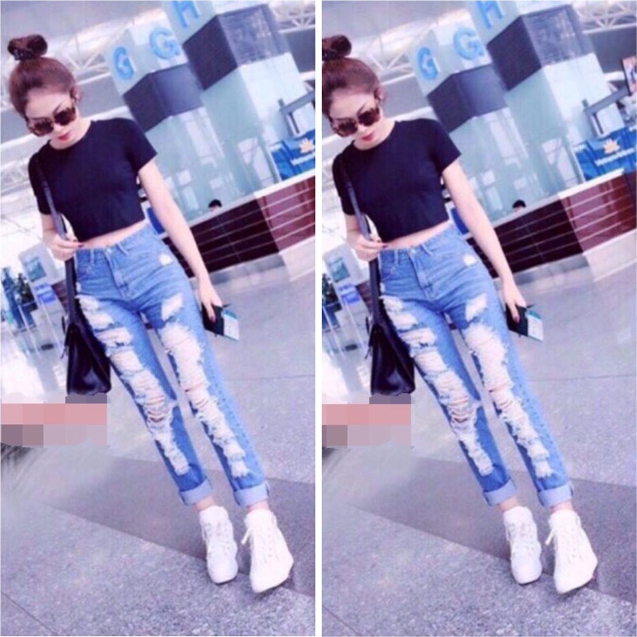 QUẦN JEAN BAGGY NỮ BIG SIZE RÁCH NHIỀU TƠI TẢ ỐNG SUÔNG RỘNG ĐẸP RẺ THỜI TRANG