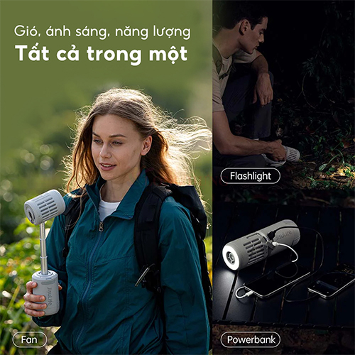 Quạt ngoài trời Jisulife 4 in 1 Outdoor Fan Ultra1 13500mAh - Hàng chính hãng