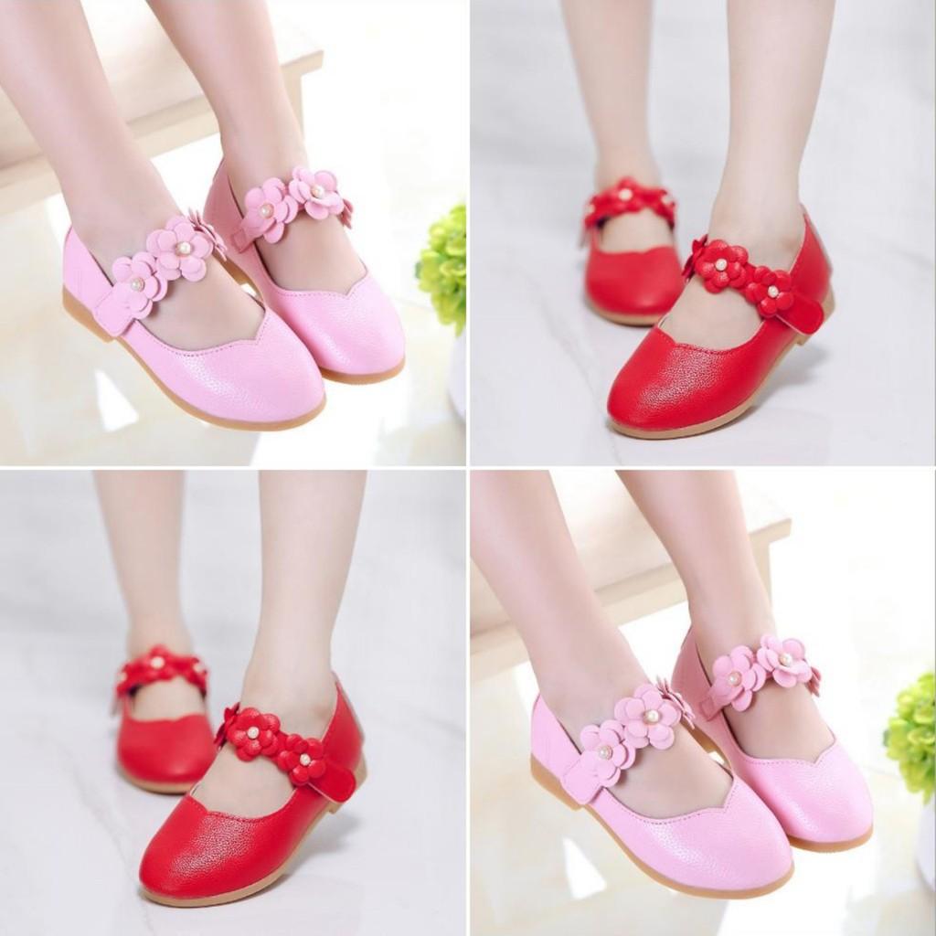 Giày bé gái N5 đế bằng quai gắn hoa xinh xắn