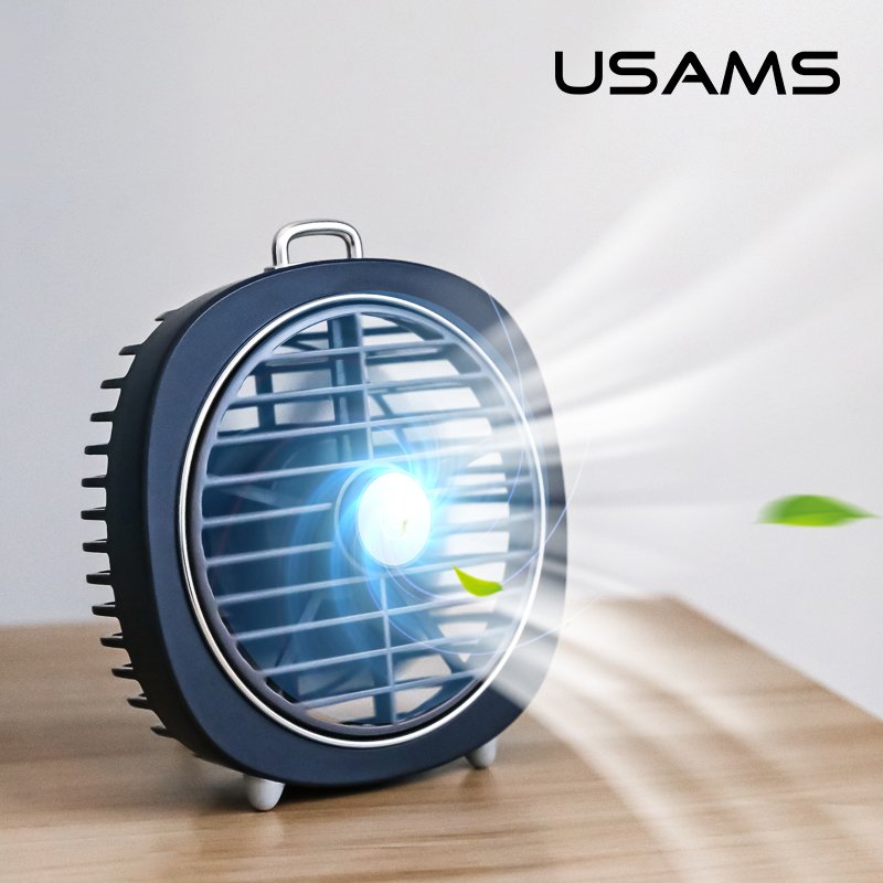 Quạt bàn mini có đèn USAMS US-ZB065 Desktop mini Lamp Fan - Hàng chính hãng