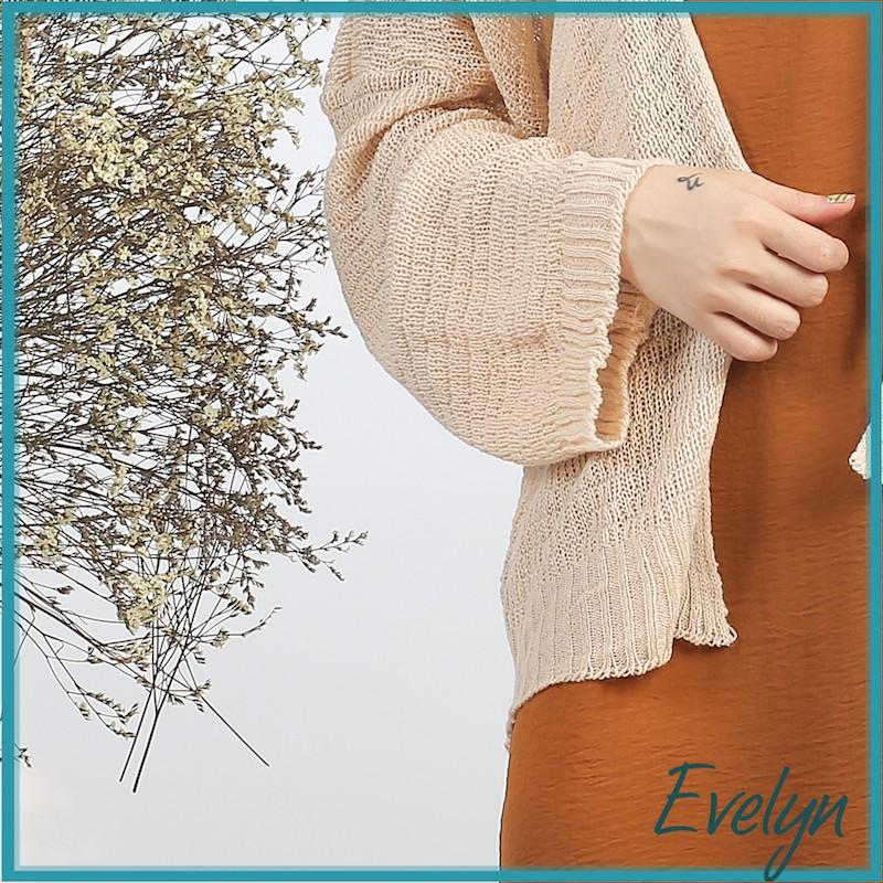 Áo Cadigan nữ Evelyn len mỏng phong cách Hàn Quốc