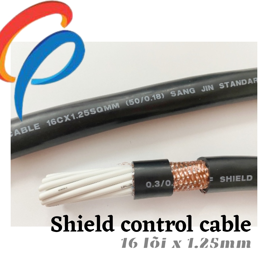 Cáp điều khiển 16 lõi x 1.25mm có lưới chống nhiễu điện áp 500 volt vỏ bọc pvc