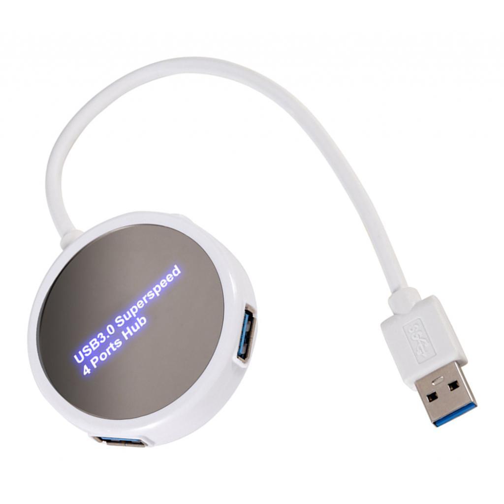 USB 3.0 4 Ports Hub Power Splitter Universal Round USB Station Adapter black