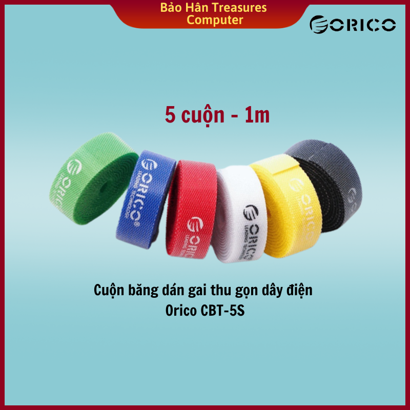 Combo 5 Băng Dán Thu Gọn Dây Điện ORICO CBT-5S - Hàng Chính Hãng