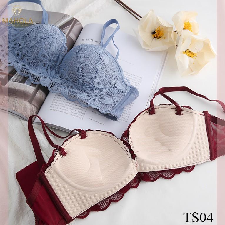 Áo Ngực Nữ không gọng mềm mại thiết kế họa tiết ren hoa sexy quyến rũ Mahola TS04