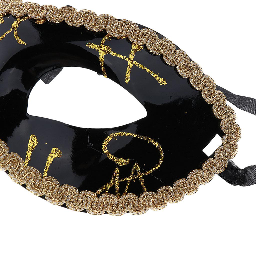 7xFeather Flower Mask Masquerade Ball Party Eye Mask Venetian Eye Mask Black