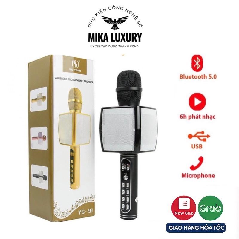 Micro không dây Karaoke YS-91/ SD108/ YS92 Bluetooth - Kết nối điện thoại,Hỗ trợ ghi âm