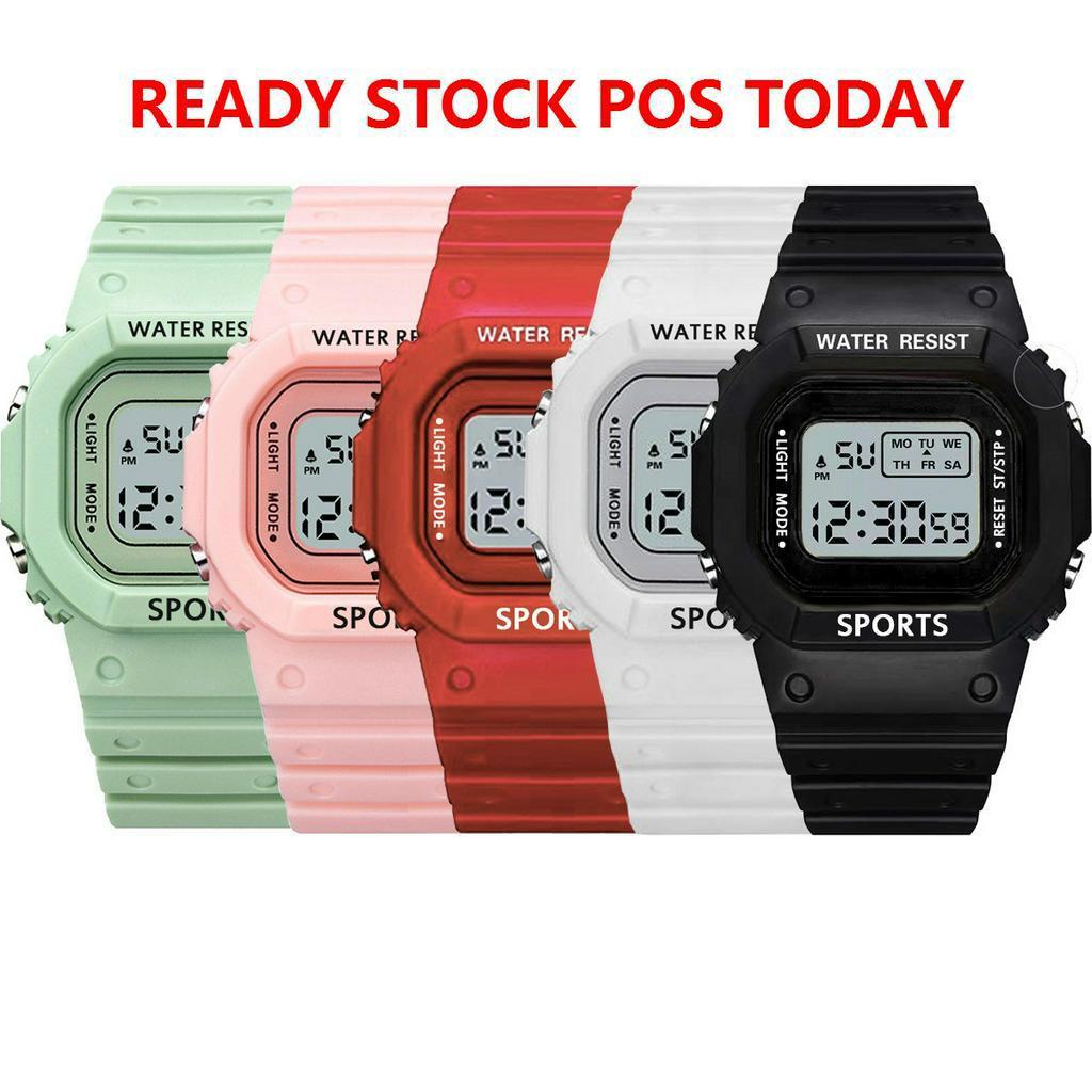 LED Digital Sports Watch Men Women Kids Silicone Strap Watches