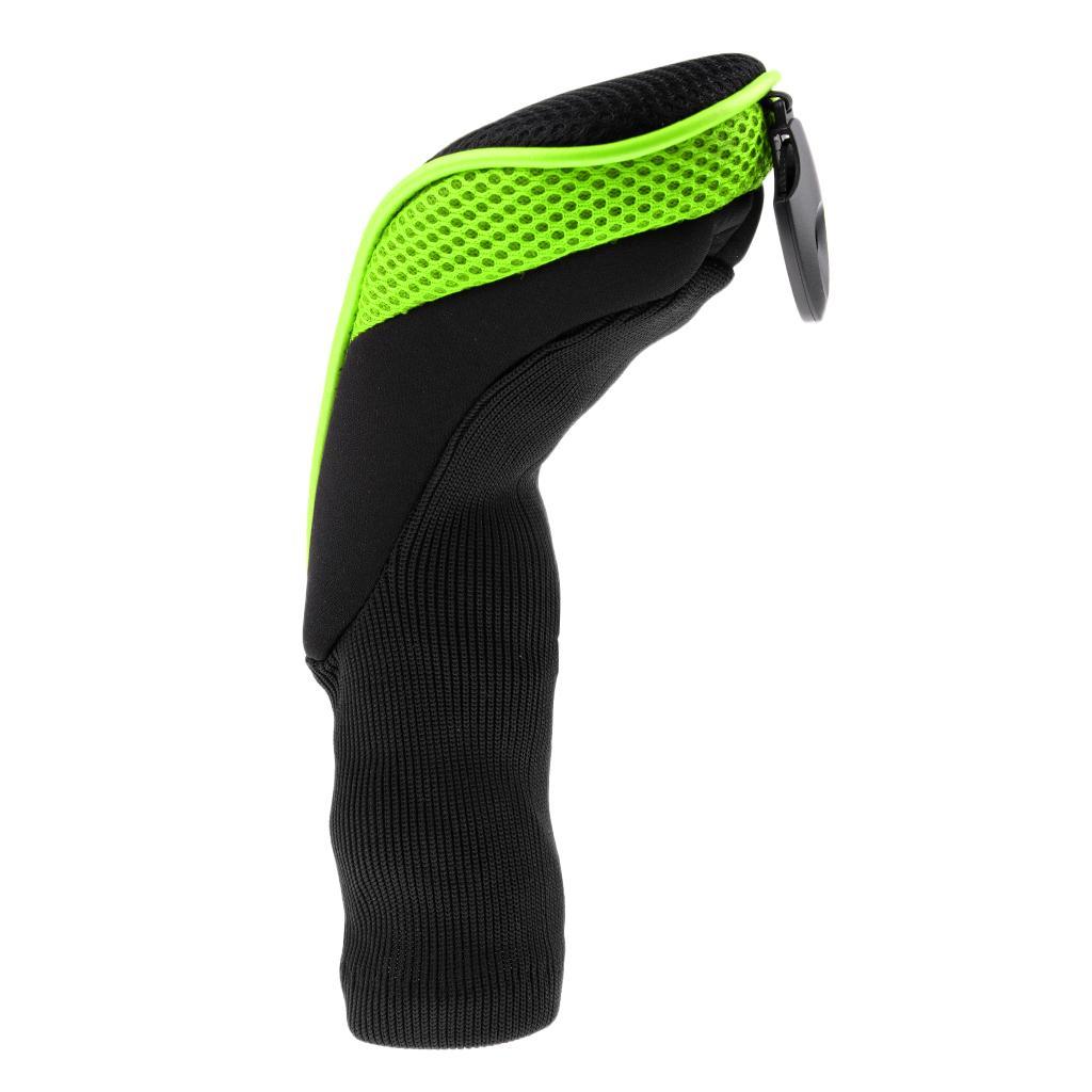 3pcs Long Neck Golf Club Head Cover Wood Headcover for  Women Black