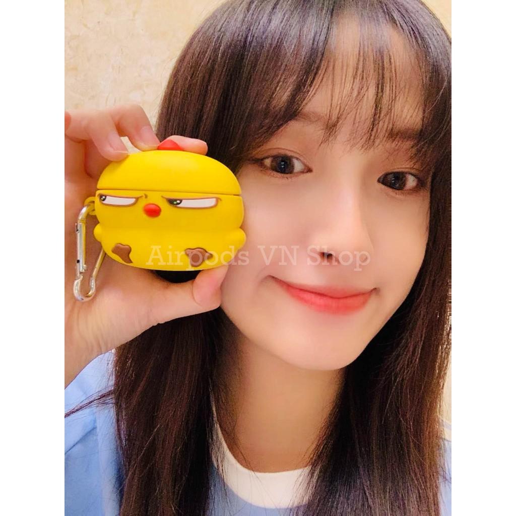 Bao Case Ốp dành cho Airpods 1/2 & Airpods Pro gà vàng mặt ngầu silicon 3D cao cấp