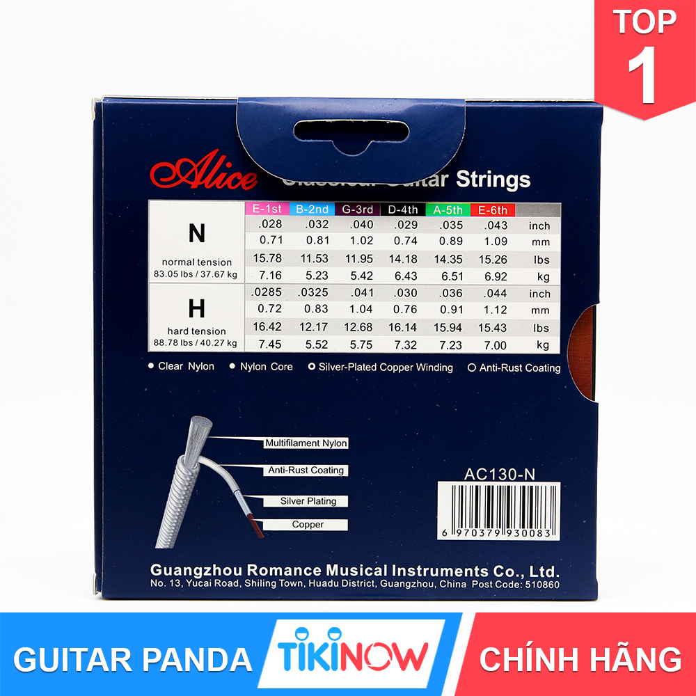 Dây Đàn Guitar Classic Nilon Cao Cấp Alice AC130 GUITAR PANDA