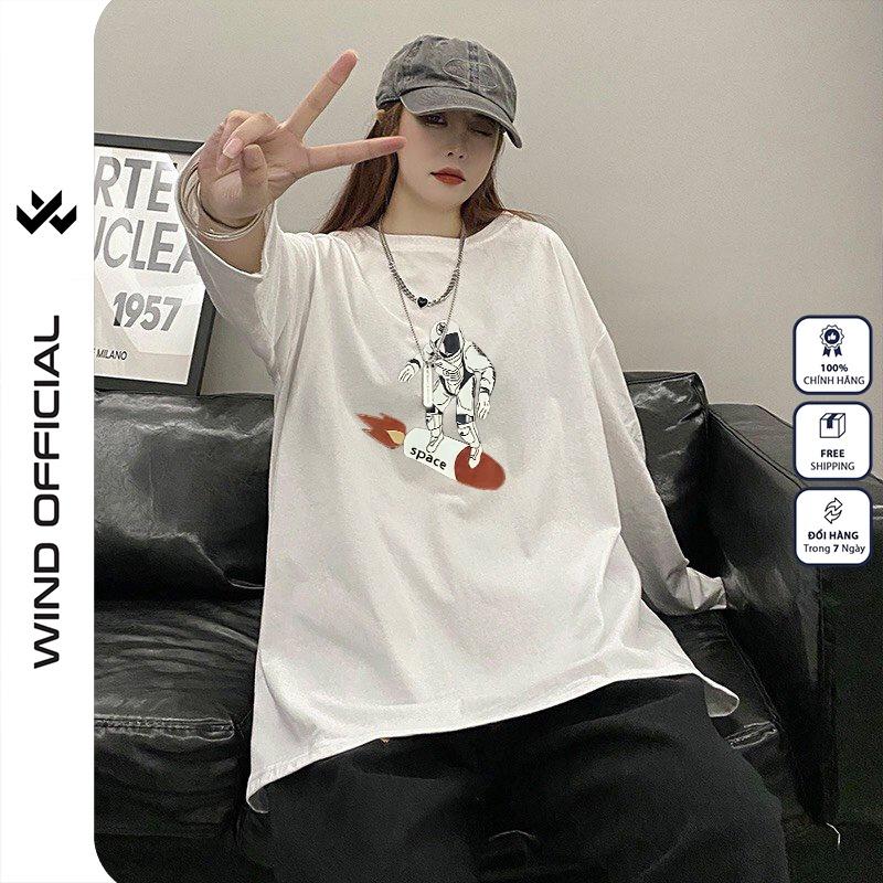 Áo thun tay dài WIND phông unisex form rộng SPACE NASA nam nữ sweater oversize ulzzang