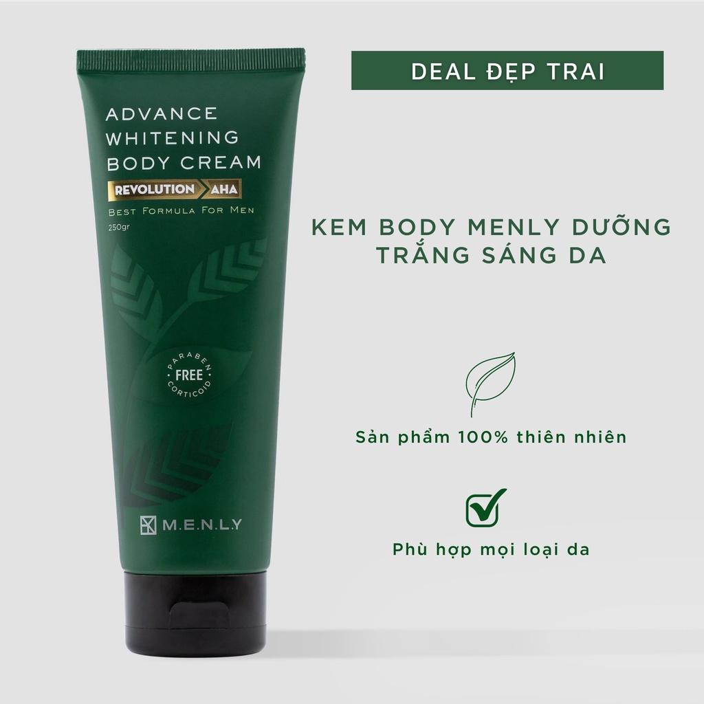 Kem dưỡng trắng da Body cho nam Menly 250gr