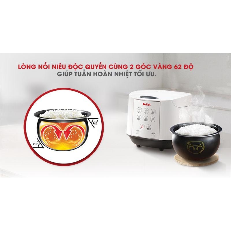 Nồi cơm điện tử Tefal RK732168 - 1.8L, lồng niêu 4 lớp, điều khiển tiếng việt - Hàng Chính Hãng