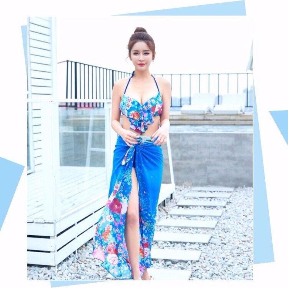 SET BIKINI HOA NỮ TÍNH KÈM KHĂN NT4299