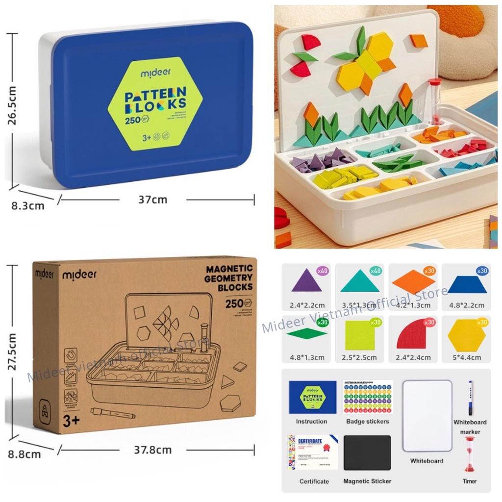 Xếp hình Tangram nam châm đồ chơi giáo dục cho bé Mideer Magnetic Geometry Blocks 250pcs