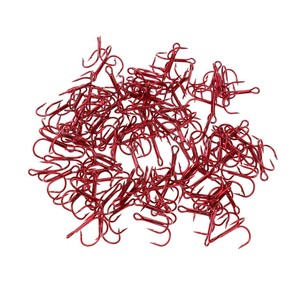 200pcs High Carbon Steel Sea Fishing Hooks Treble Hooks Fishhooks with High Quality Durable to Use 4#/6#