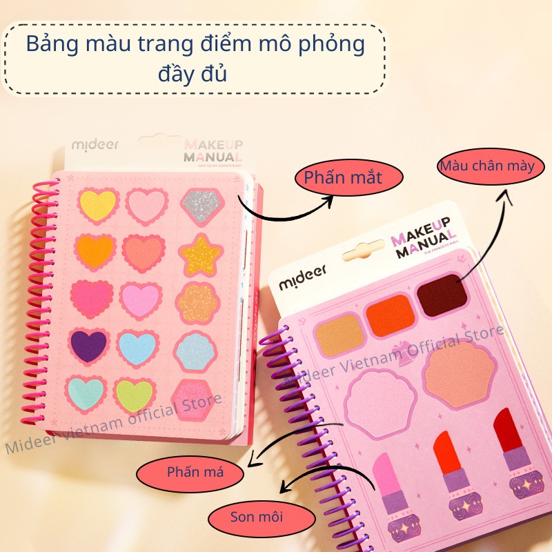 Mideer Make up Manual thiết kế thời trang, trang điểm, tô màu cho bé 3 4 5 6 7 tuổi