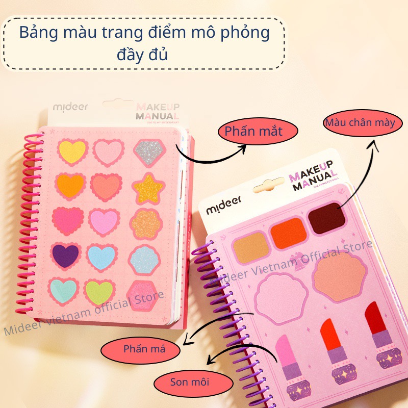 Mideer Make up Manual thiết kế thời trang, trang điểm, tô màu cho bé 3 4 5 6 7 tuổi