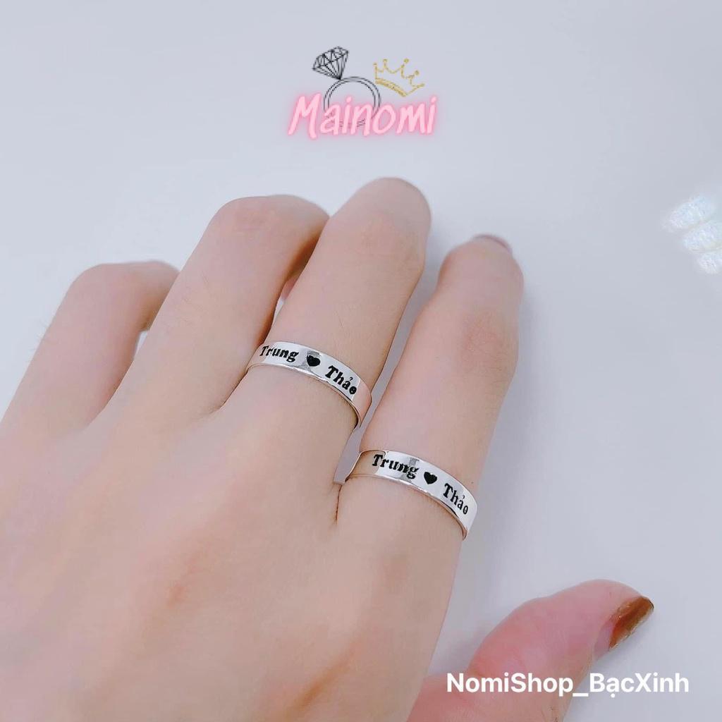 Nhẫn Khắc tên có thể làm mặt dây chuyền Mainomi_Shop Bạc Xinh